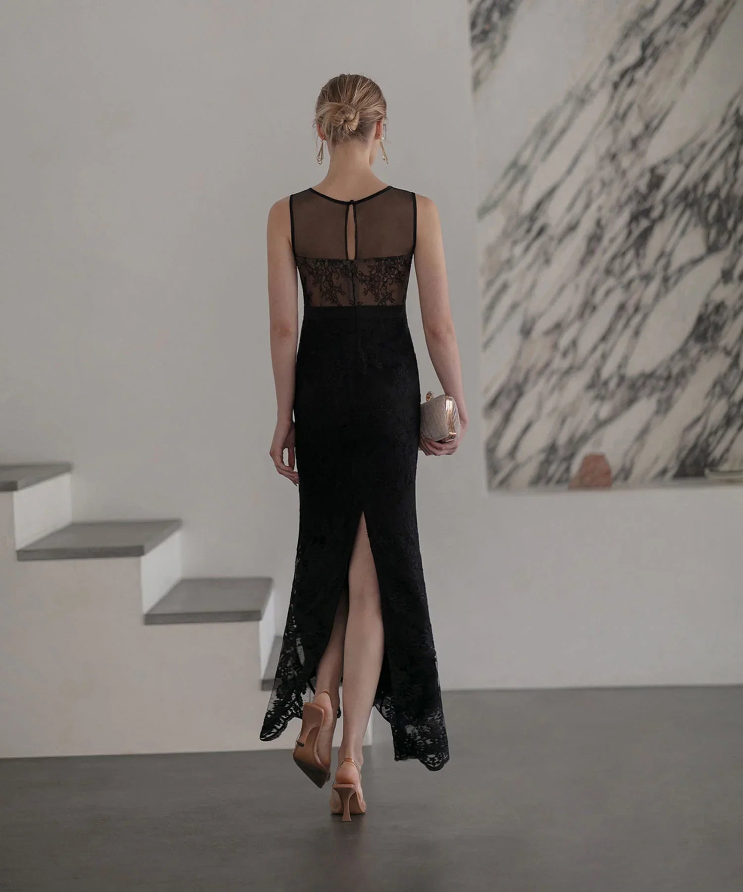 LEJA LUXE】シェルカップレースマーメイドドレス