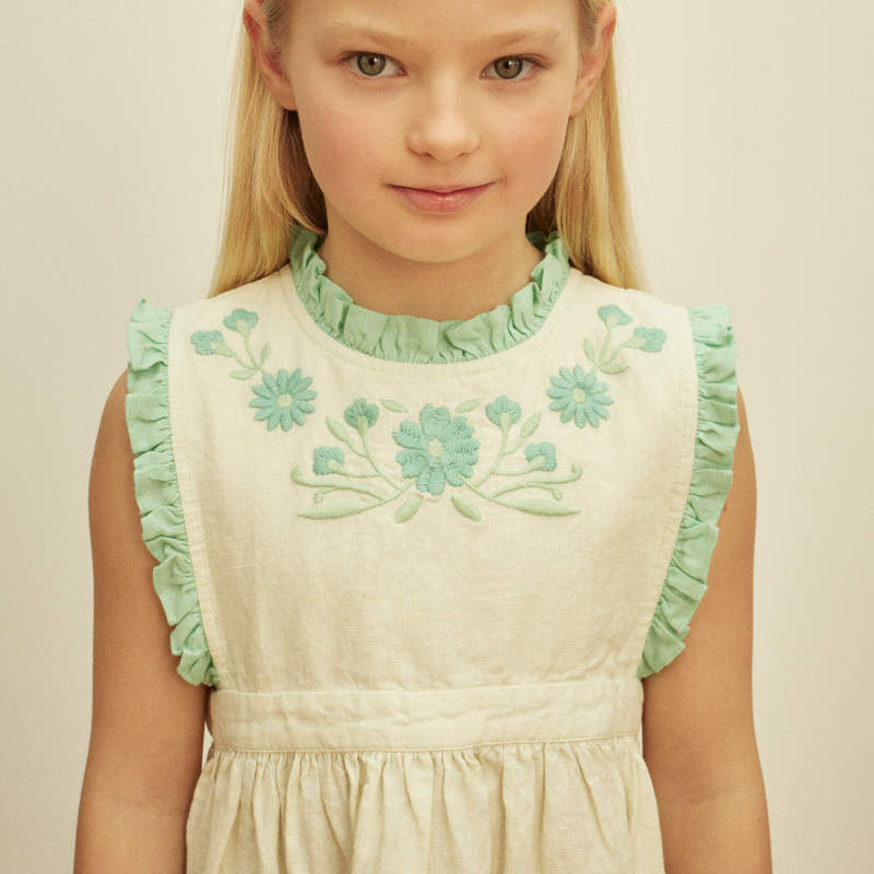 Apolina（アポリナ）2026SS IDA DRESS - mint cream/seaglass - キッズ