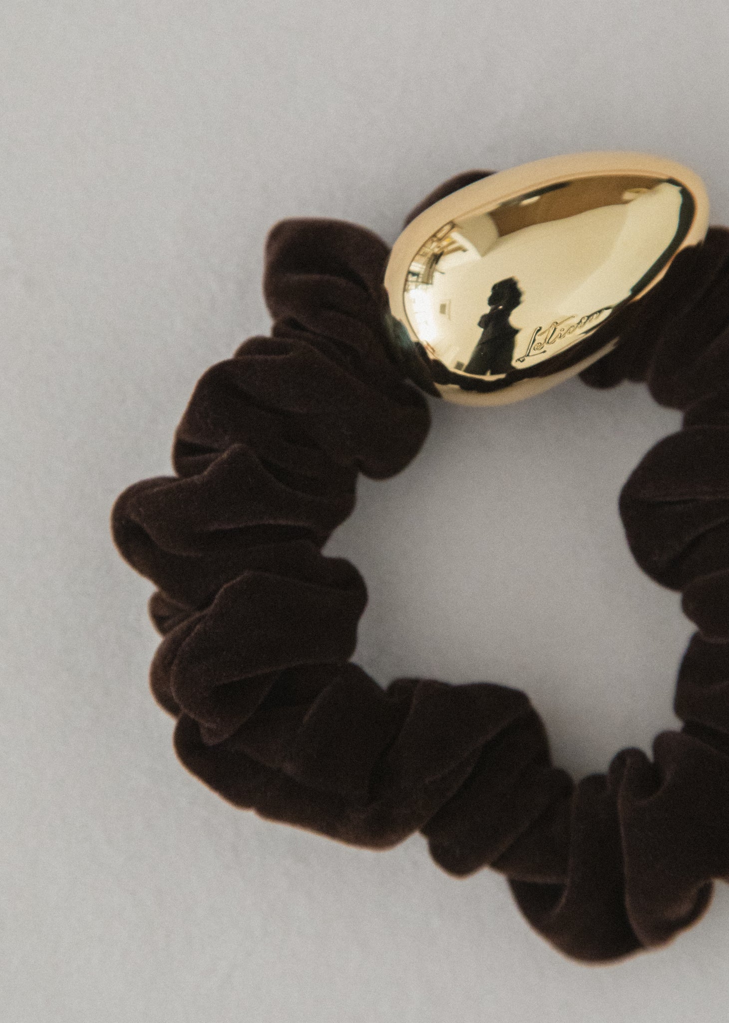 LETICIA＞エッグ ベルベット シュシュDK.BROWN LETICIA＞エッグ