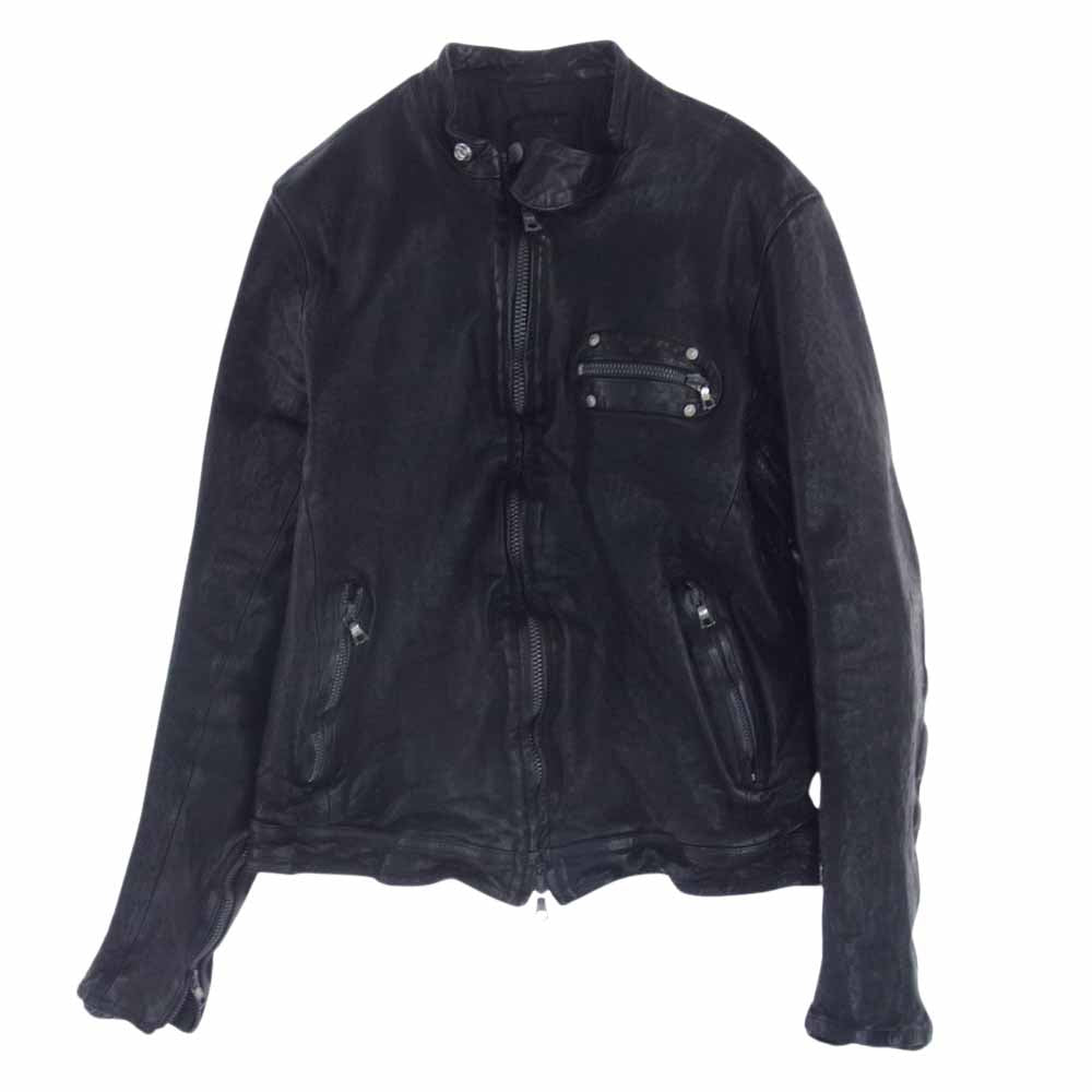1~□バックラッシュ ドイツカーフ製品染 ライダースジャケット
