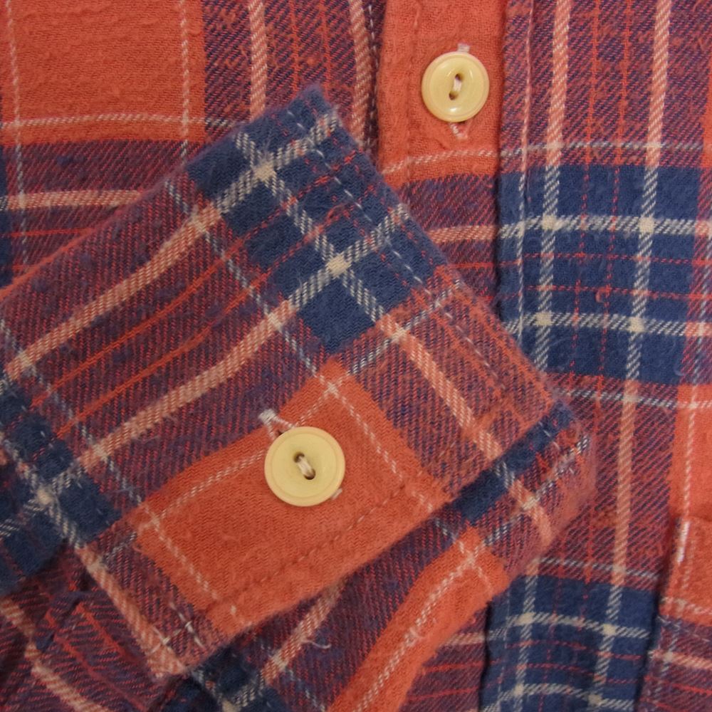 REMI RELIEF レミレリーフ ネル チェック シャツ レッド系 S【中古