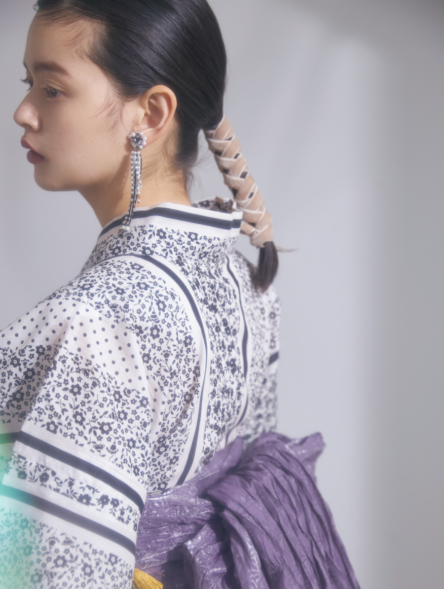 2021 YUKATA collection 4デザインの浴衣とリボンマスクのセット