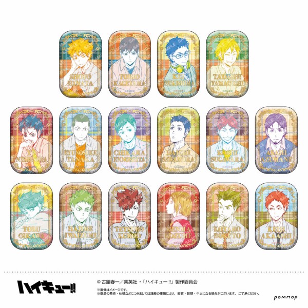 ハイキュー!!』スクエア缶バッジ オフショット×カラー 第一弾BOX＆第二