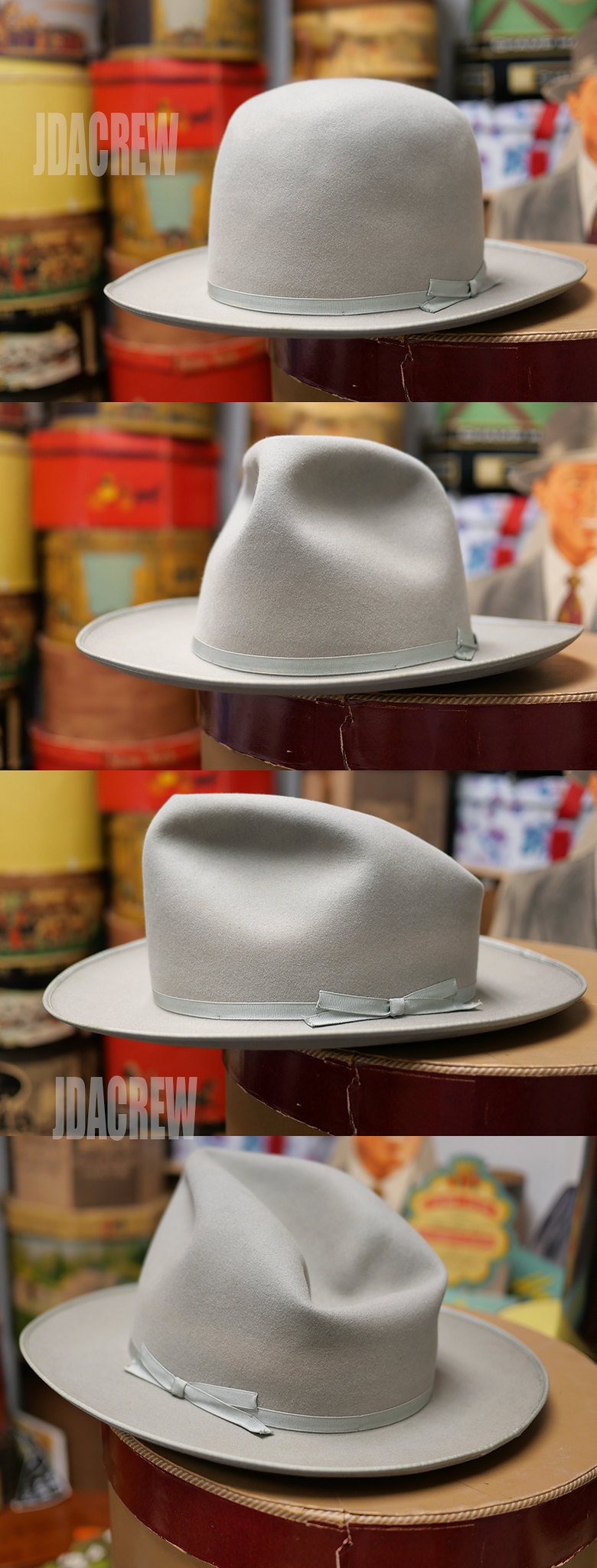 STETSON】1950s ステットソン 3X オープンロード・グレー (59.5cm