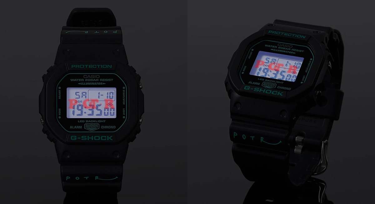 G-SHOCK が POTR とコラボ、ターコイズブルーをアクセントにした DW