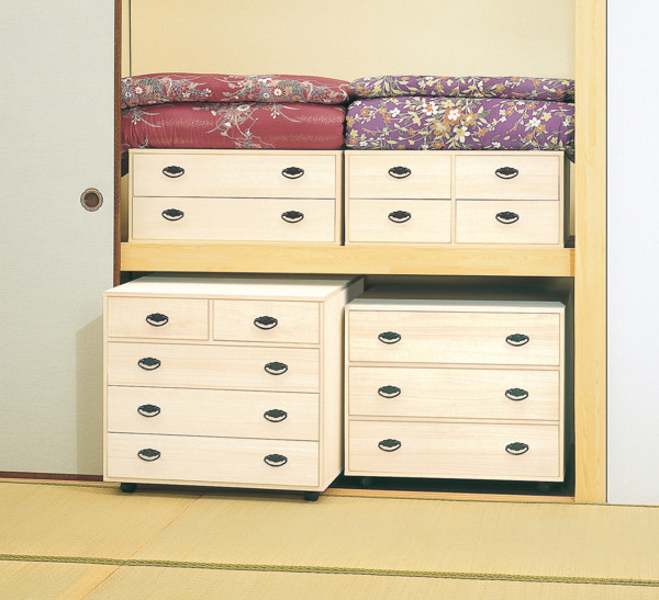 総桐 押入れタンス 4段 深型 キャスター付 日本製 幅75cm （ 桐タンス