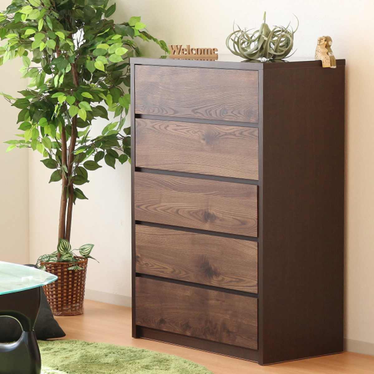 チェスト 幅80cm 5段 ナチュラルモダン 日本製 （ 棚 ラック 引出し