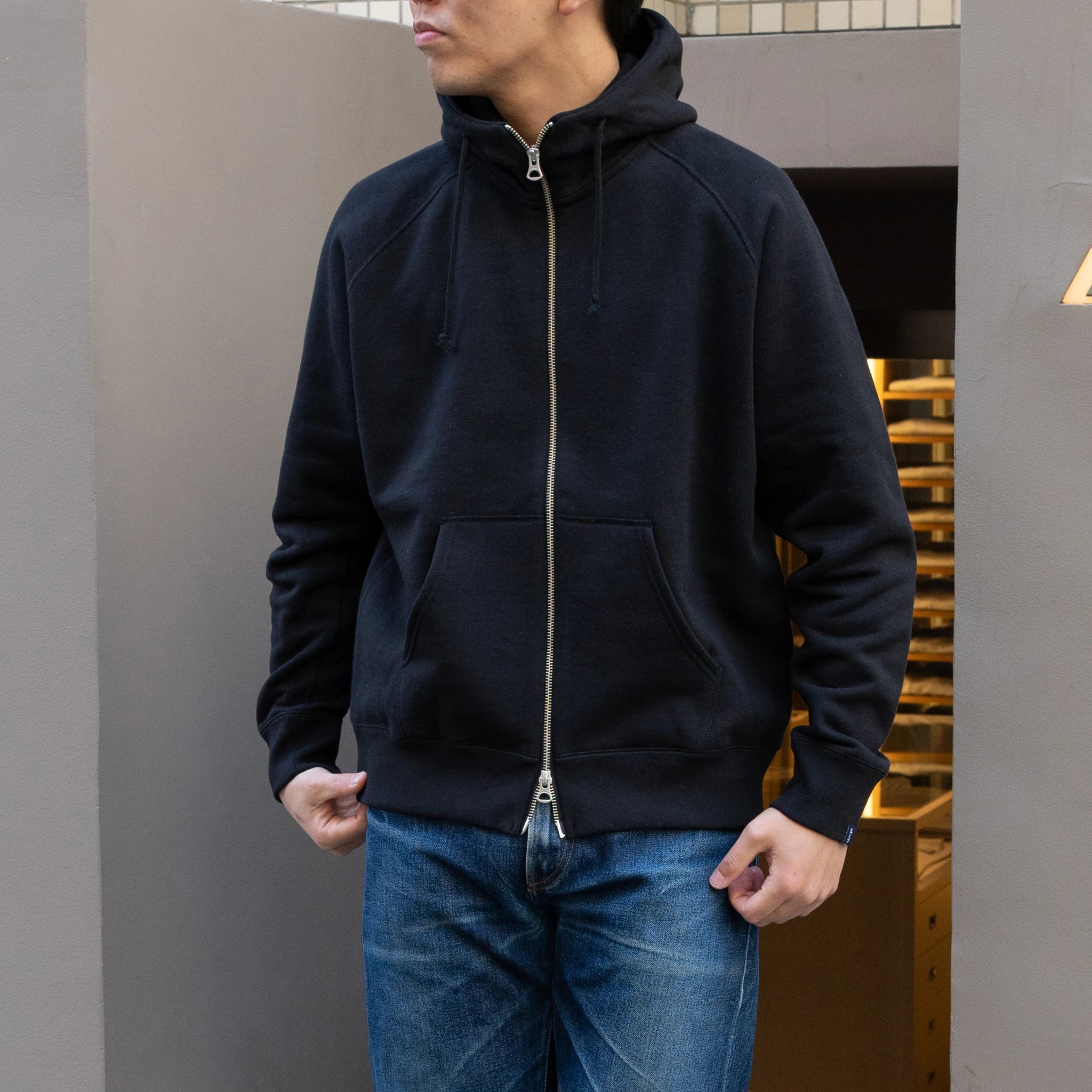 Loopwheeler LW323 吊り編みリラックスフィット ジップフーディ