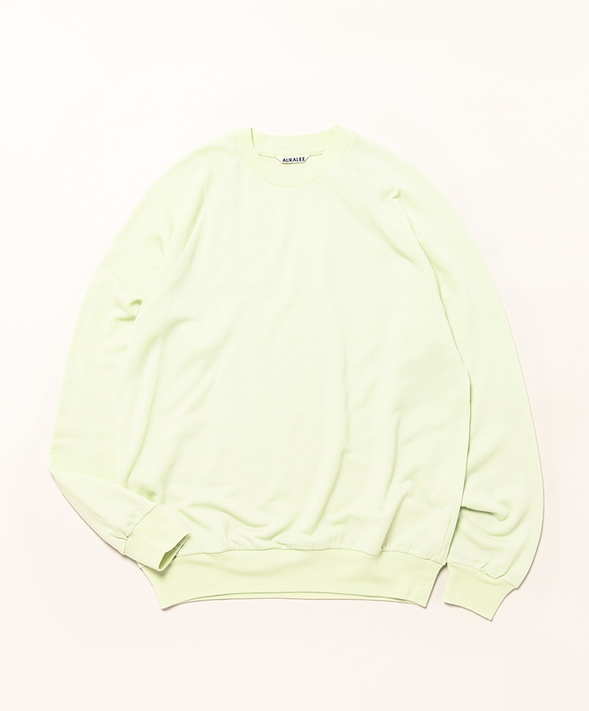 Light Wool Sweat P/O(3(MEN) Pale Lime/ペールライム): AURALEE