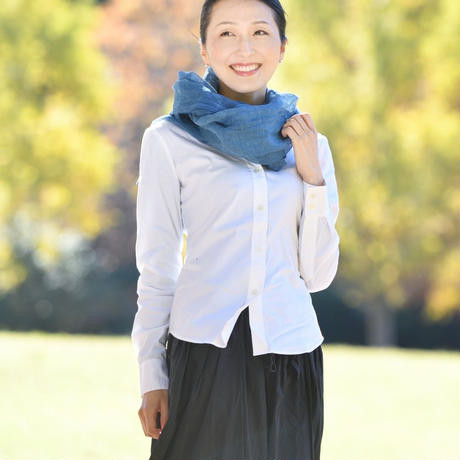 本藍染 ヘンプ100％ カラミ織 ストール│LOHARTH（ロアース）麻素材の