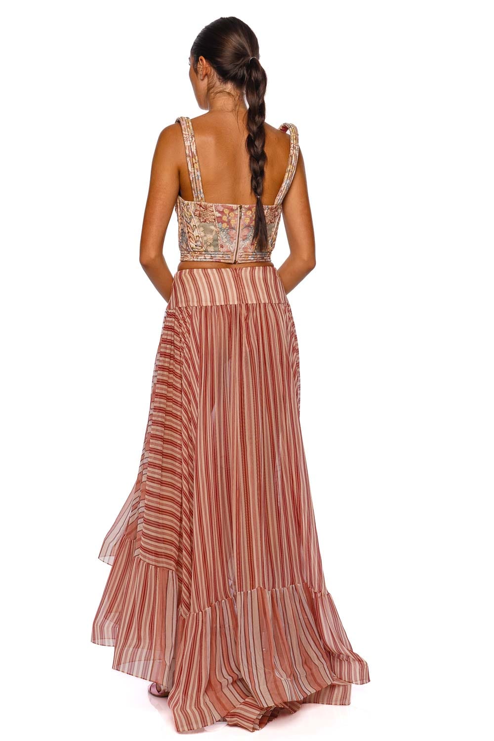 Rebellion Corded Spliced Floral Bustier