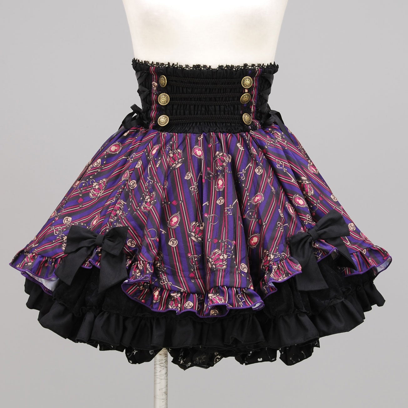 FRILL Crown Stripe Skirt by h.NAOTO