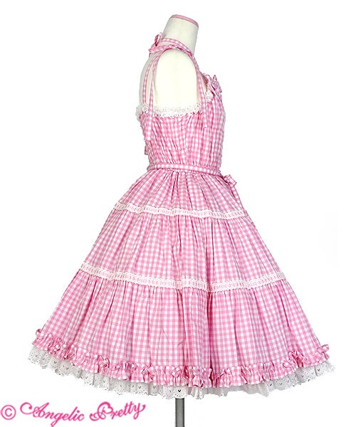 Gingham Shirring JSK (2019) by Angelic Pretty