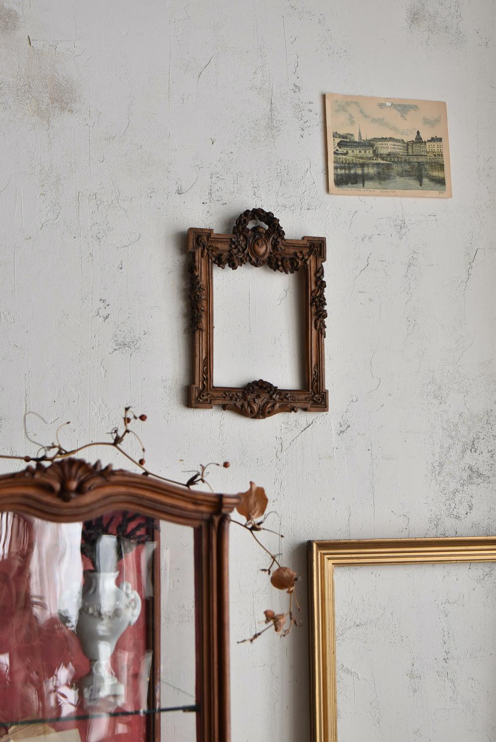 木製アンティークフレーム フレンチインテリア 額縁 ウォール