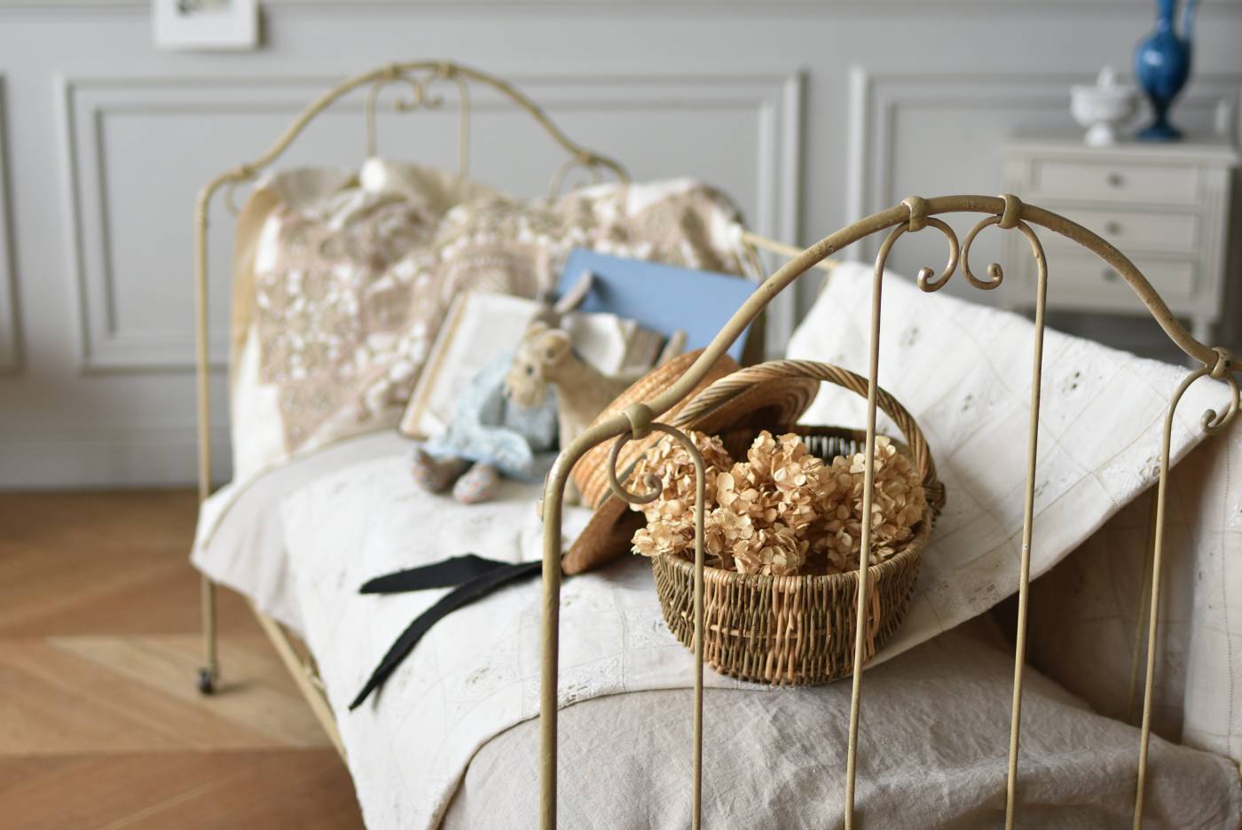 アイアンベビーベッド.35 フランス アンティーク ベビーベッド ソファ