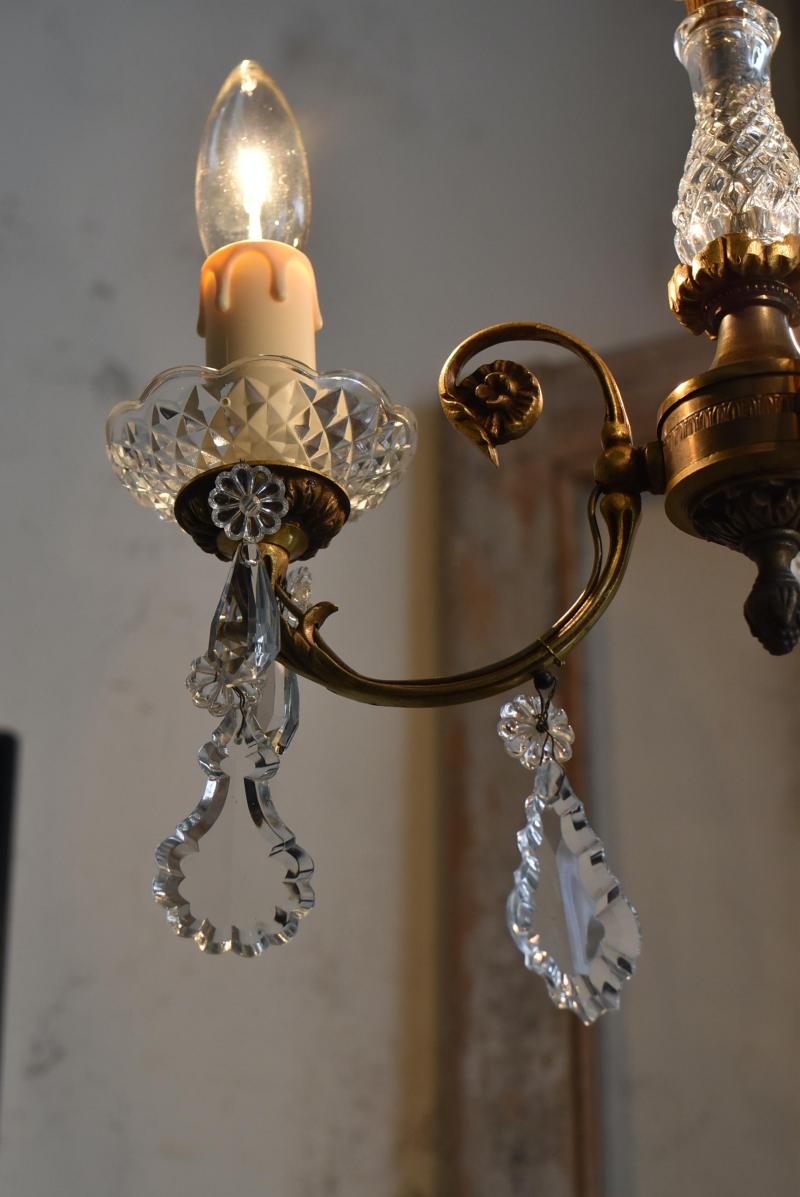 フレンチアンティークシャンデリア アンティーク3灯シャンデリア ランプ