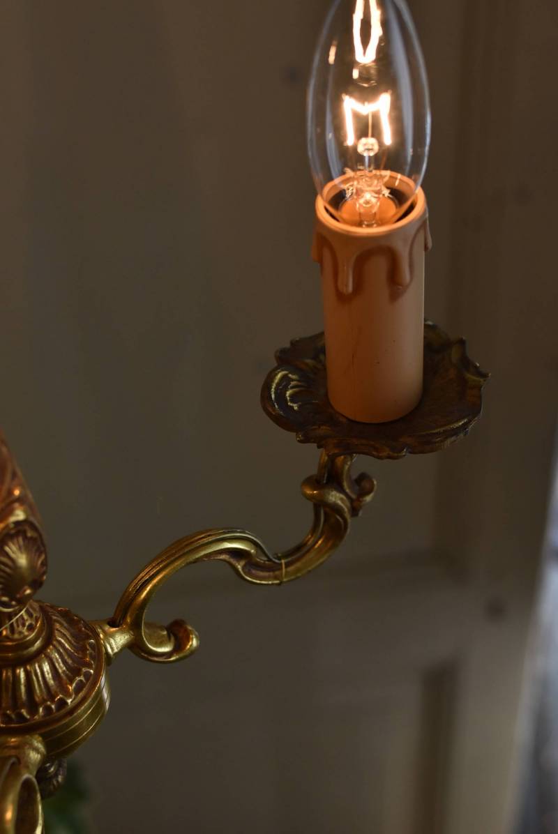 3灯シャンデリア.18 フランスアンティーク照明 フレンチランプ ブロンズ