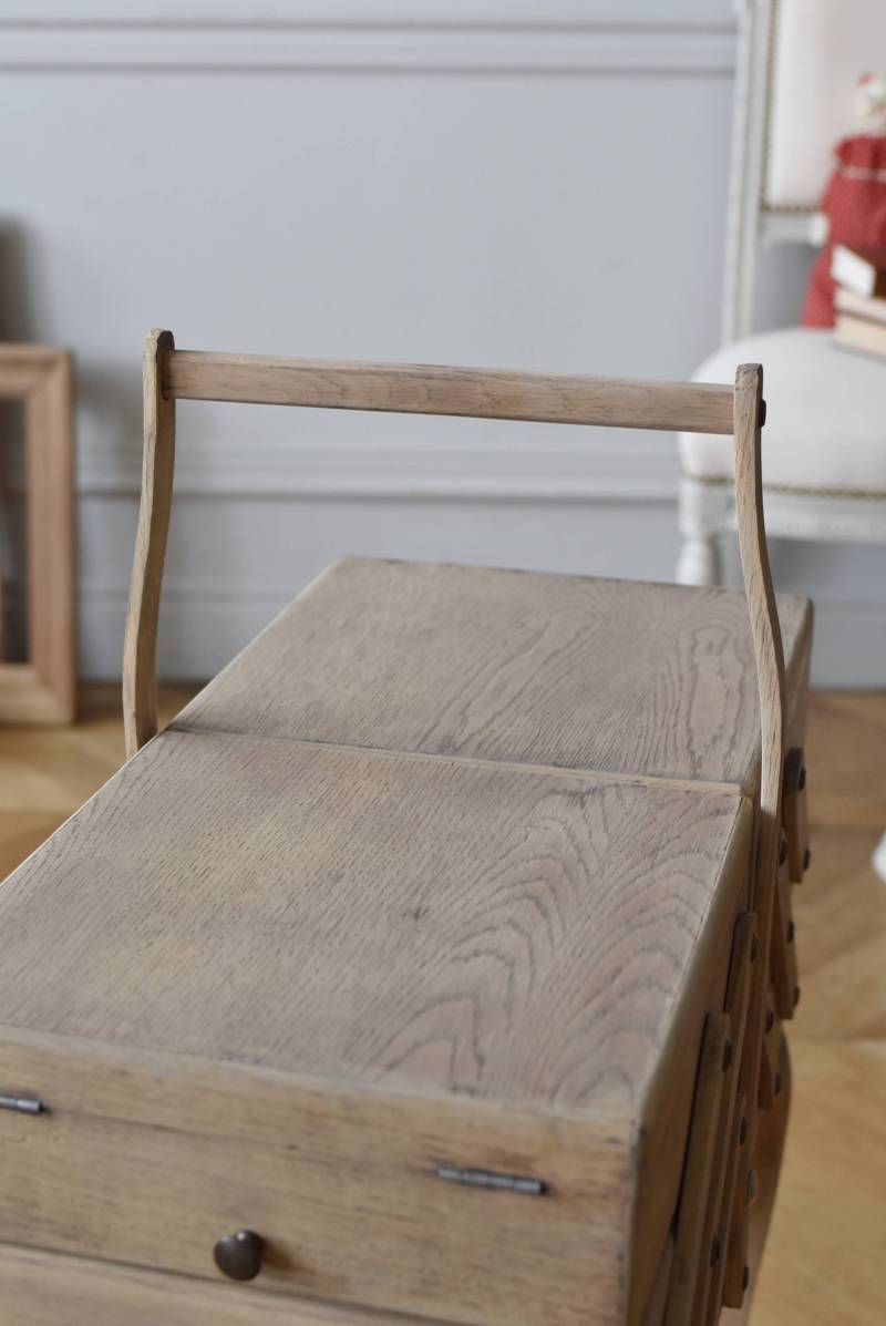 猫脚ソーイングボックス.29 フランスアンティーク家具 小型家具 裁縫箱