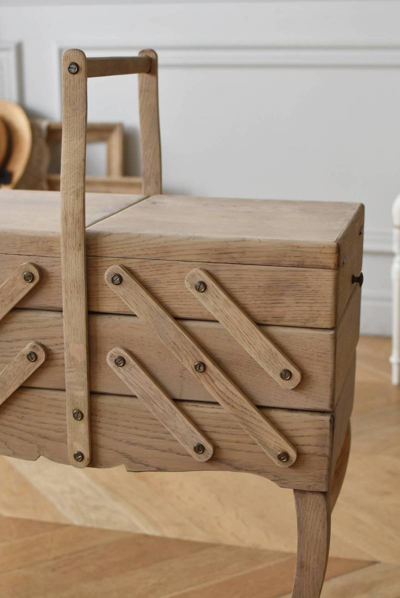 猫脚ソーイングボックス.29 フランスアンティーク家具 小型家具 裁縫箱