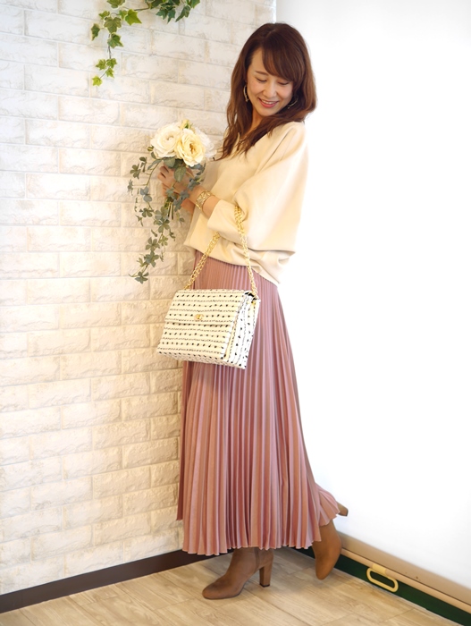 Priority(プライオリティ)プリーツガウチョパンツ・ベロア