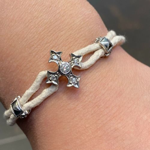 FANCY CROSS CODE BRACELET 18k White Gold / DIAMONDS BRACELET