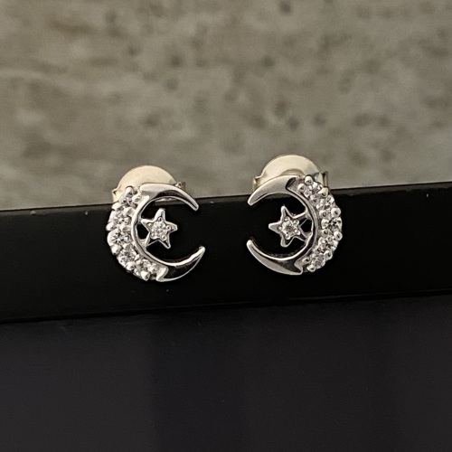 CRESCENT MOON PIERCE Silver / Zirconia PIERCED EARRINGS（ピアス