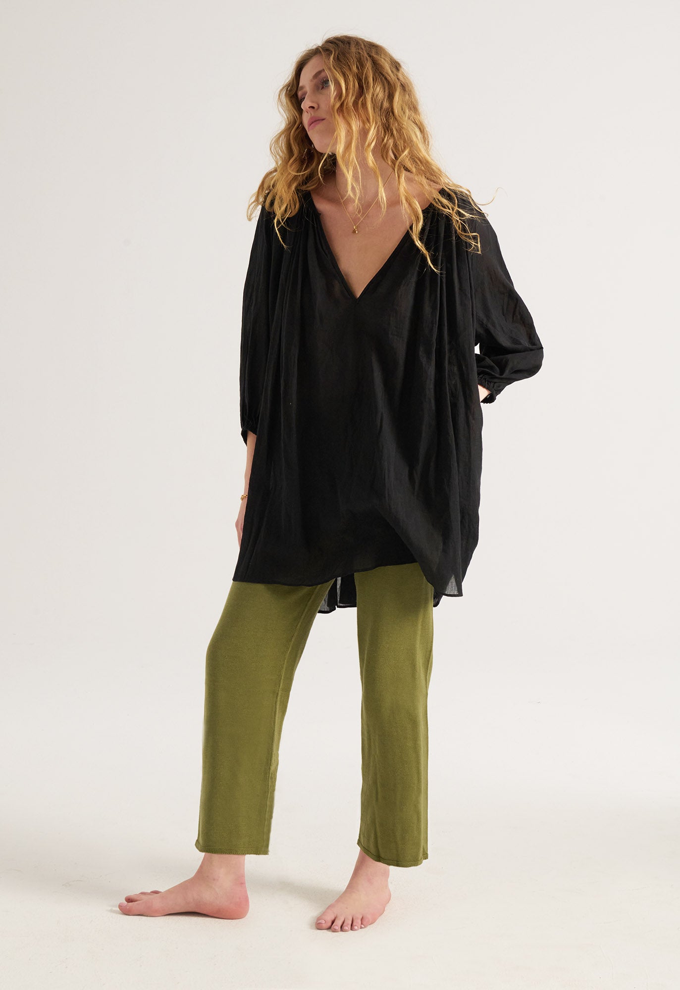 Peasant Tunic in Black – Loup Charmant