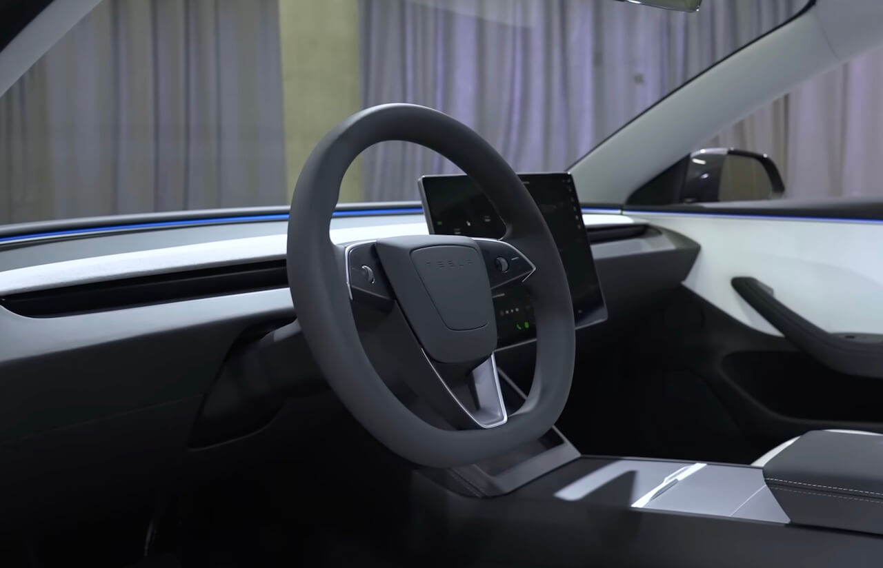 こんな所に？テスラ新型モデル3ハイランド、手動ギアセレクターが設置