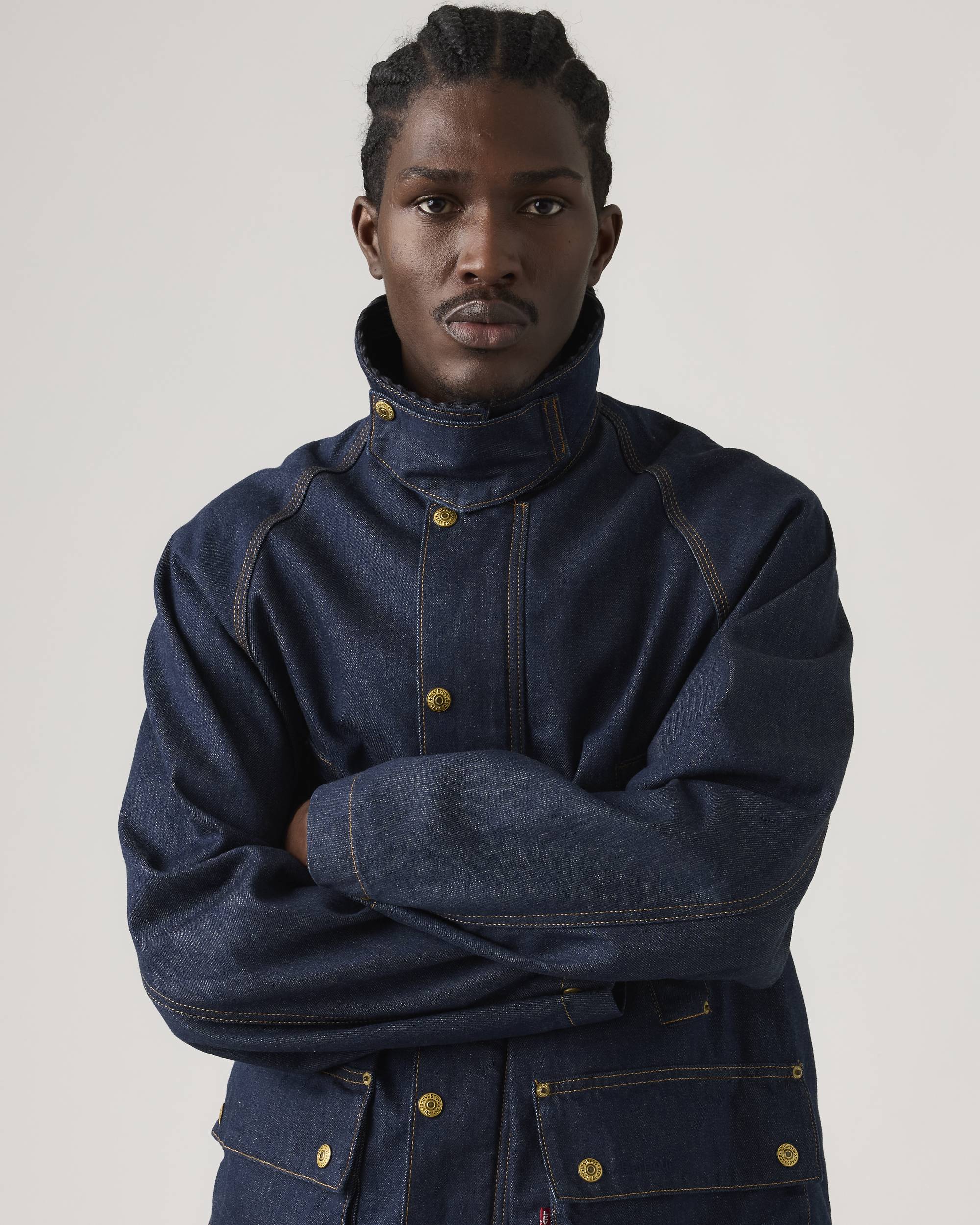 Levi's® X Barbour Oversized Bedale Jacket - Dark Wash | Levi's® US