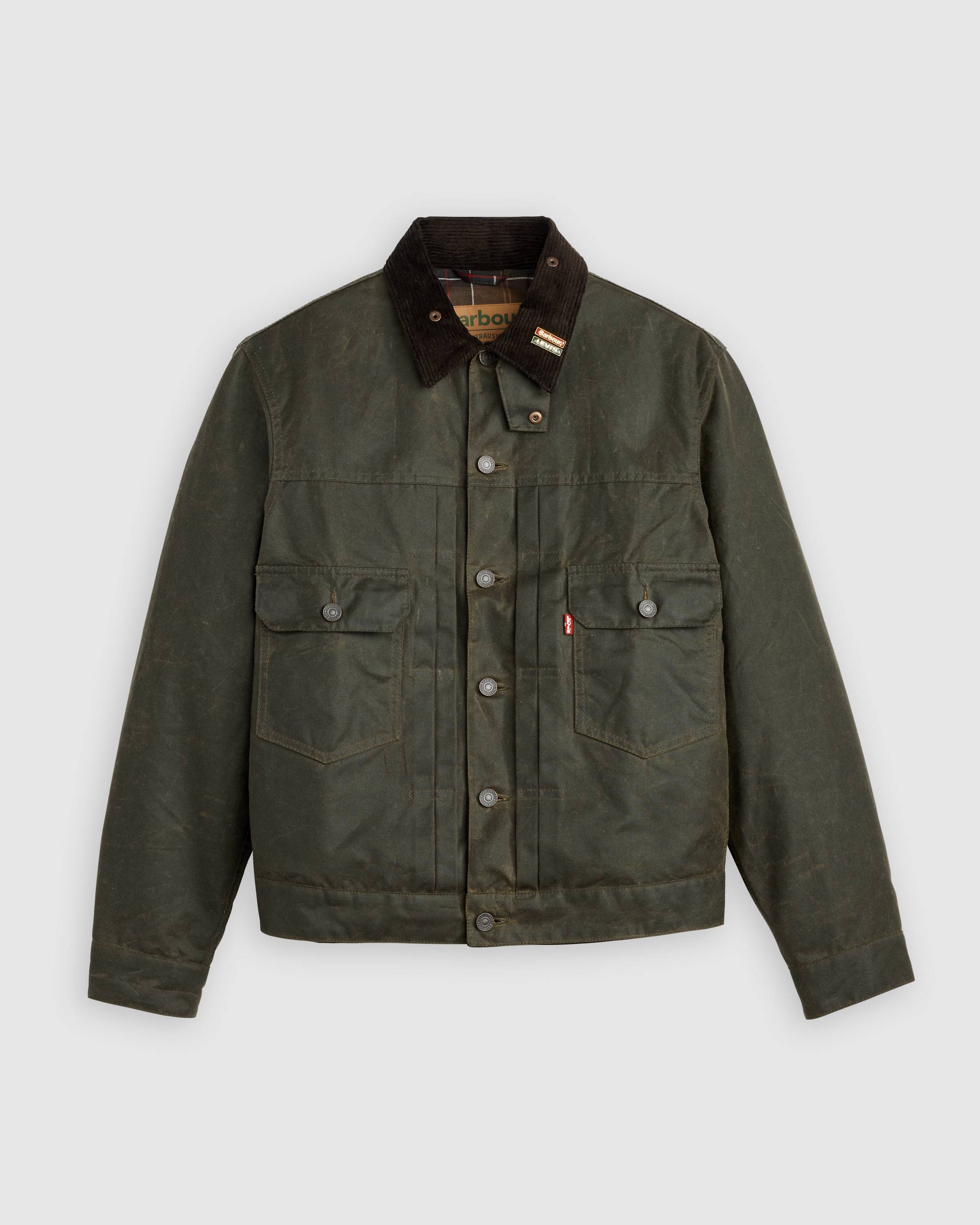Levi's® X Barbour Type Ii Waxed Trucker Jacket - Green | Levi's® CA