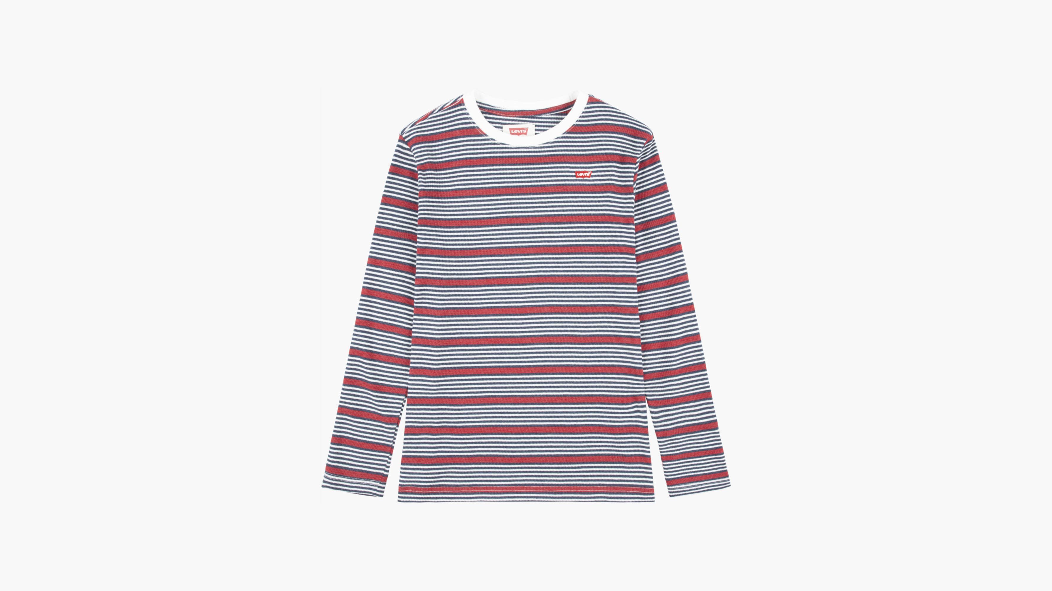 Stripe Thermal Long Sleeve T-shirt Big Boys 8-20 - Grey | Levi's® US