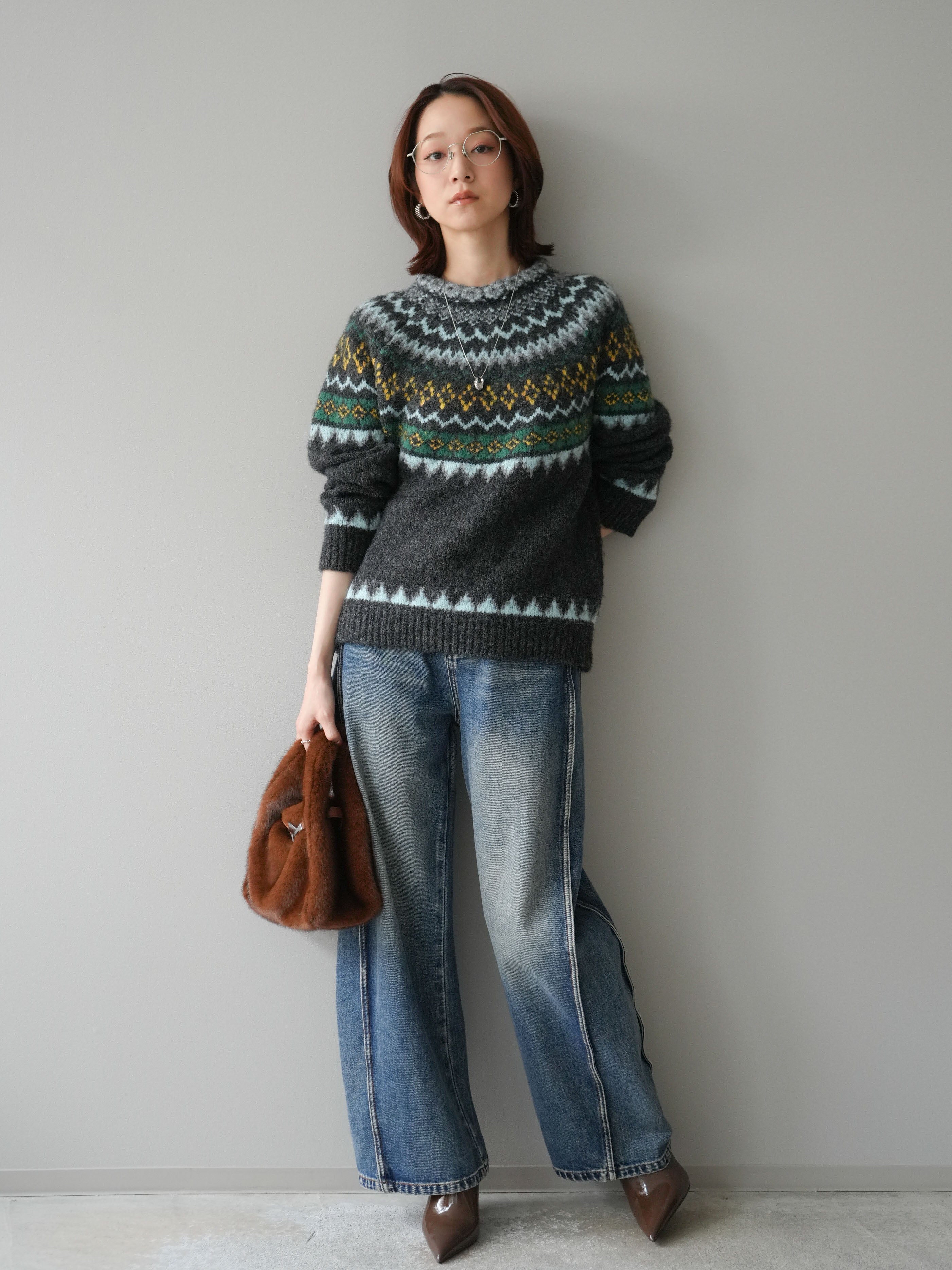 予約]サイド切替カーブデニムパンツ/blue – Lumier