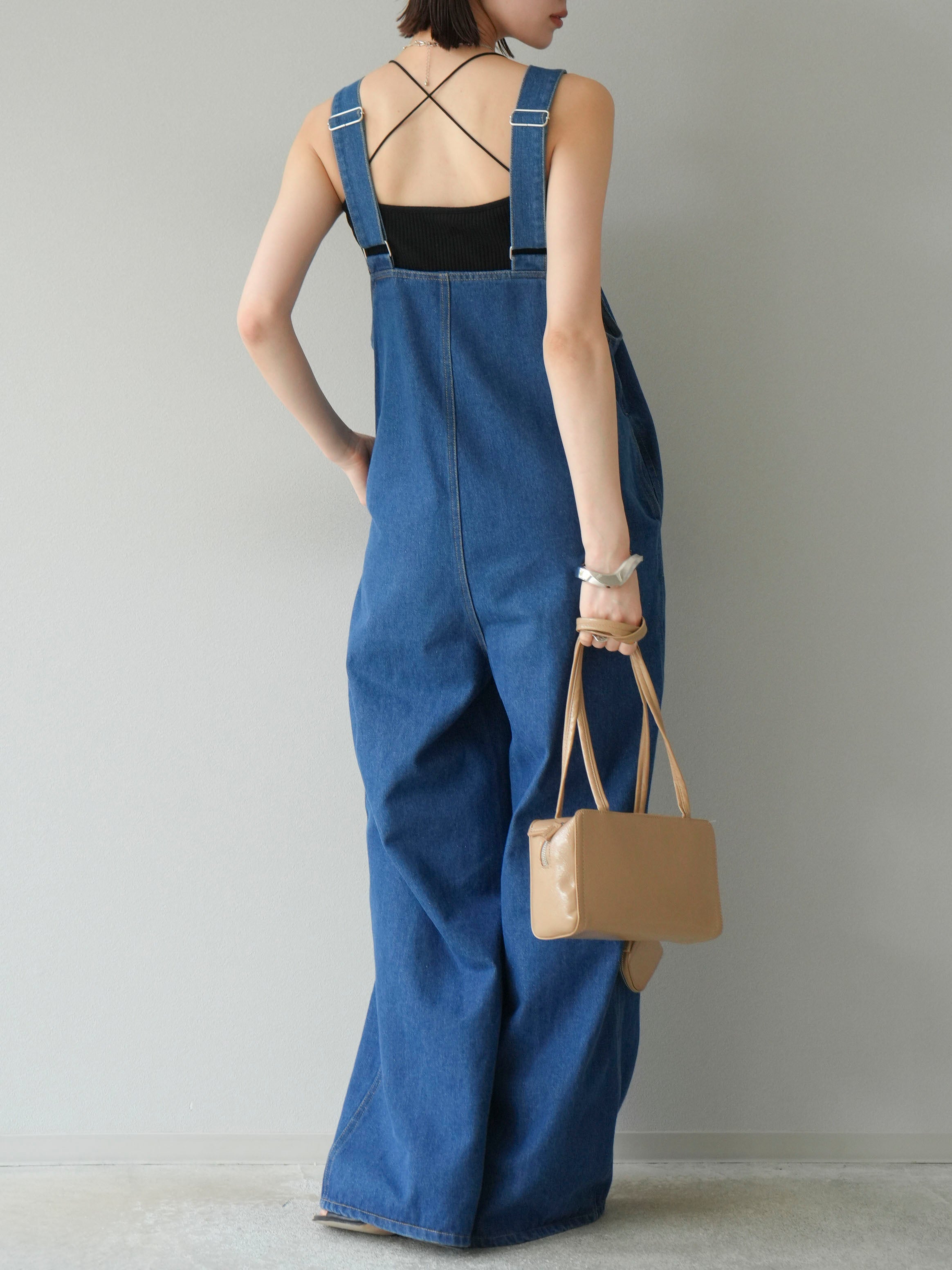 予約]フロントZIP Vネックデニムサロペット/ブルー – Lumier