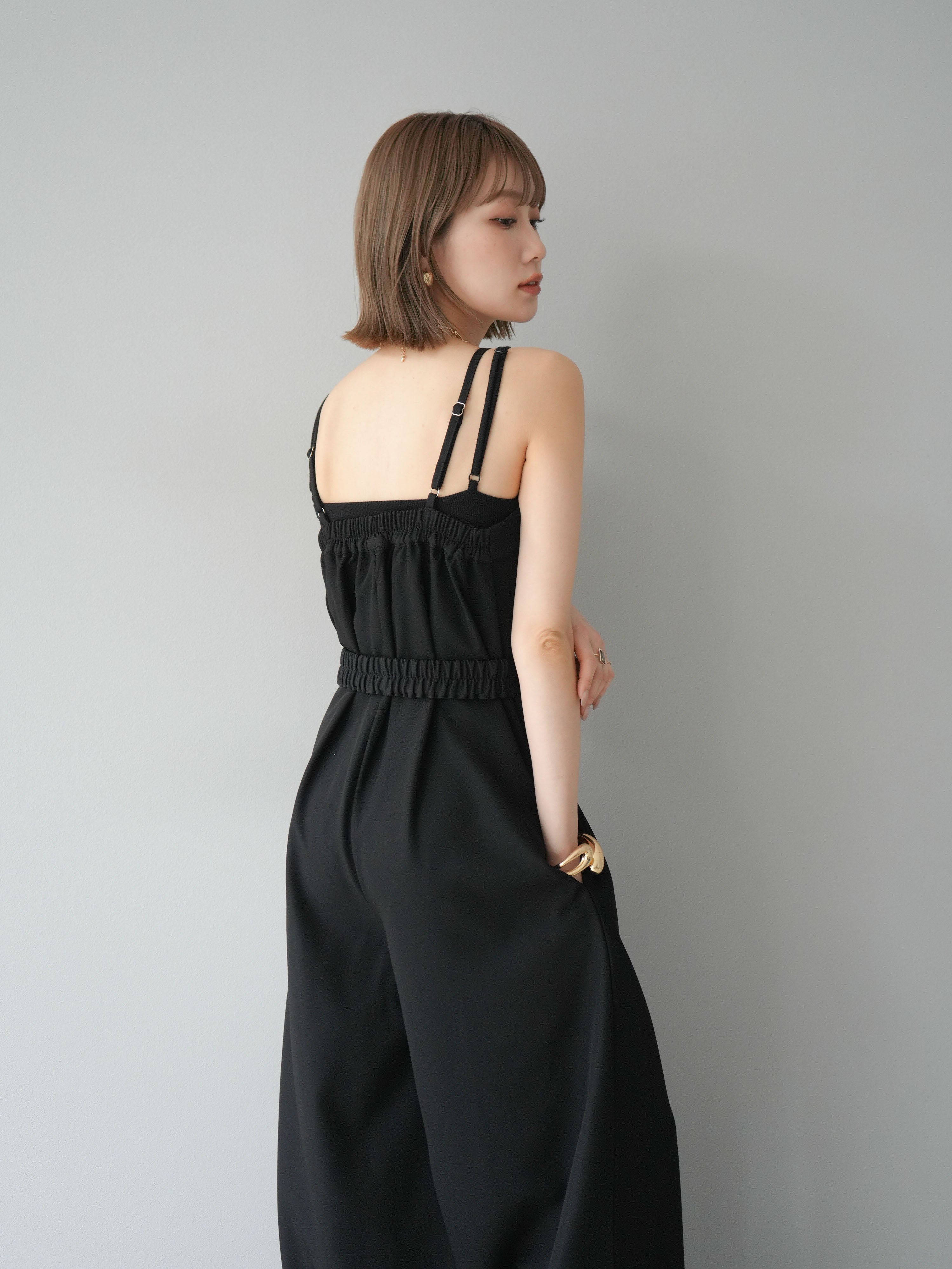 予約]ベルト付きベアサロペット/ブラック – Lumier