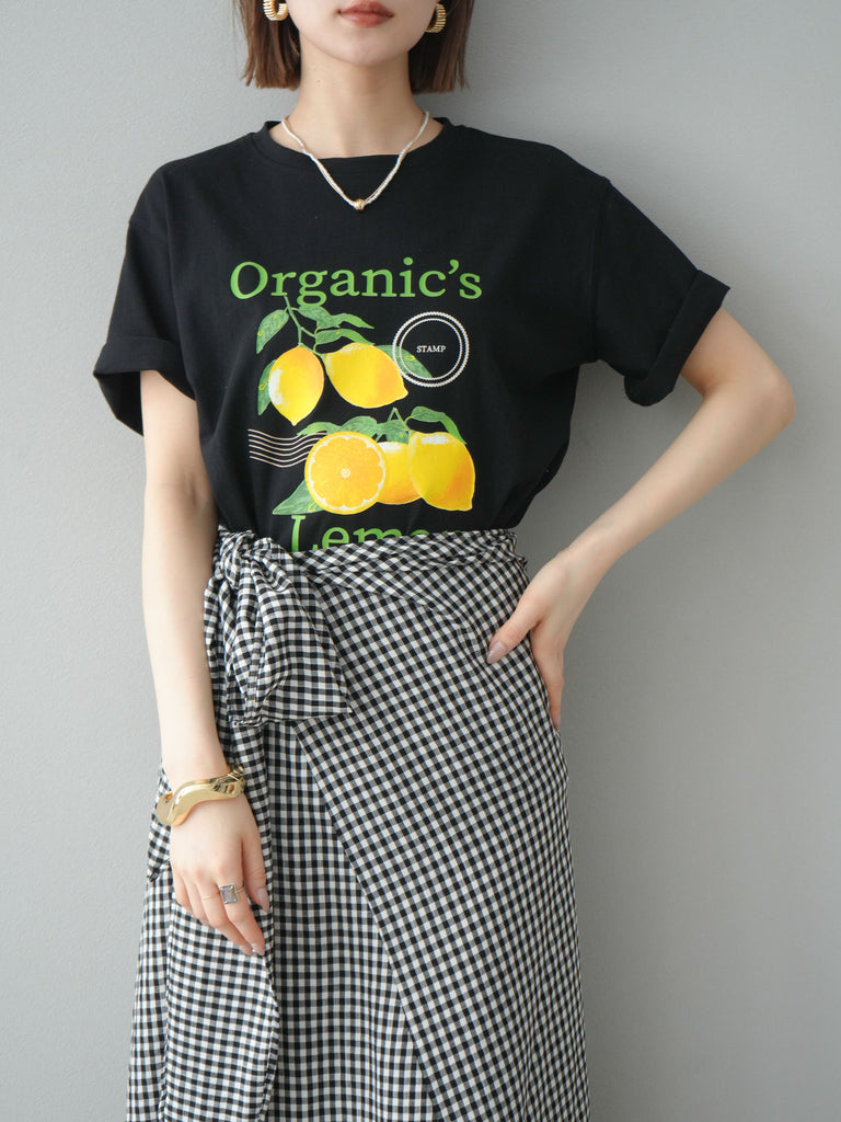 予約]レモンプリントTシャツ/ブラック – Lumier