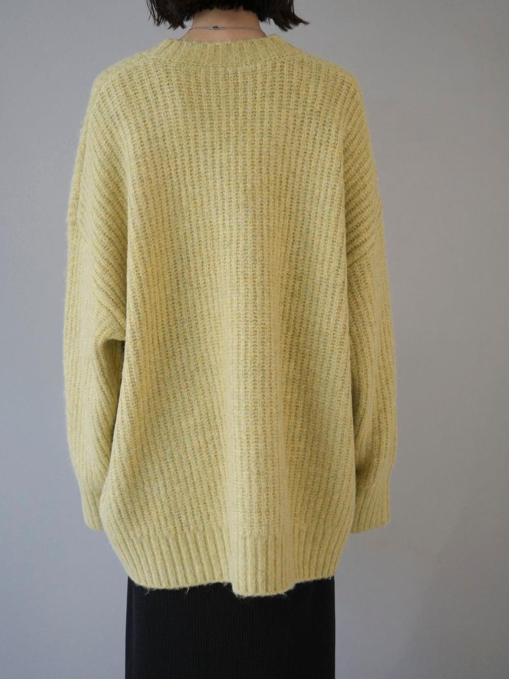 予約]メランジオーバーニットカーディガン/イエロー – Lumier