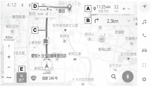ルート案内画面の見方 | ALPHARD 2025.12～ 取扱説明書 | TOYOTA