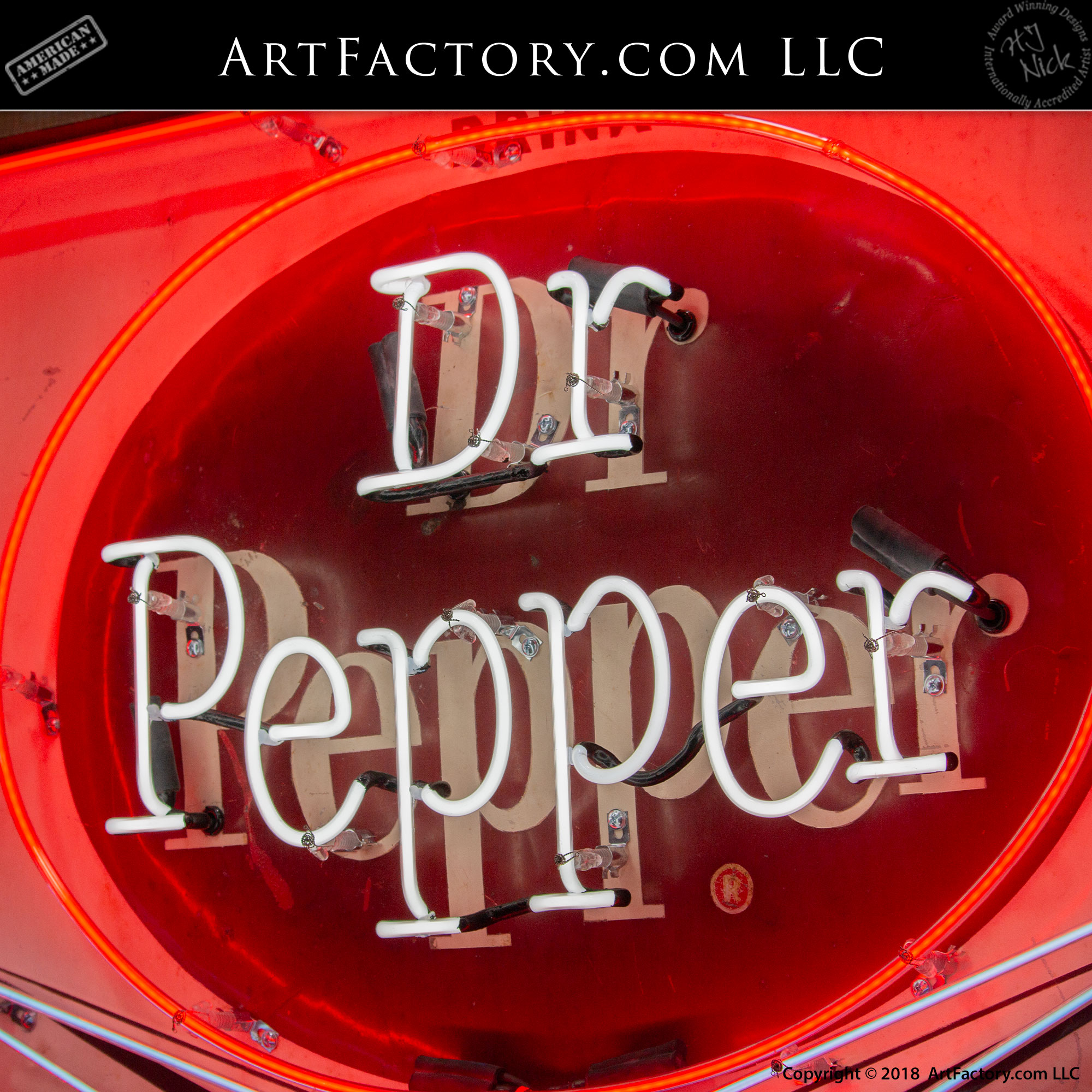 Vintage Dr Pepper Neon Sign: Original Condition, Restored Neon