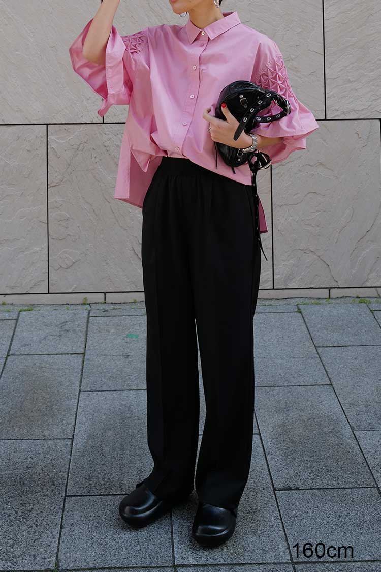 machattエラスティックストレートパンツ（アイボリー）