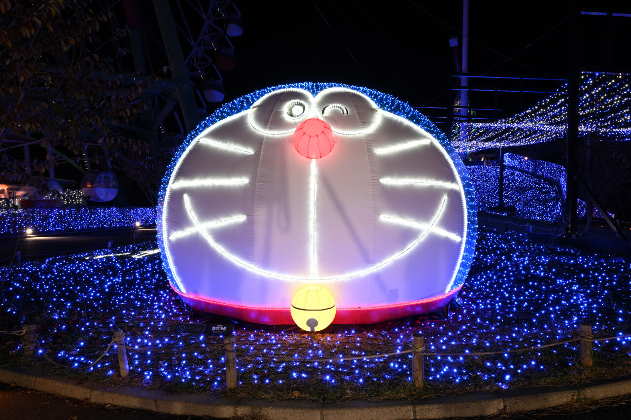 映画ドラえもん」イルミネーションがさがみ湖イルミリオンに登場｜あと