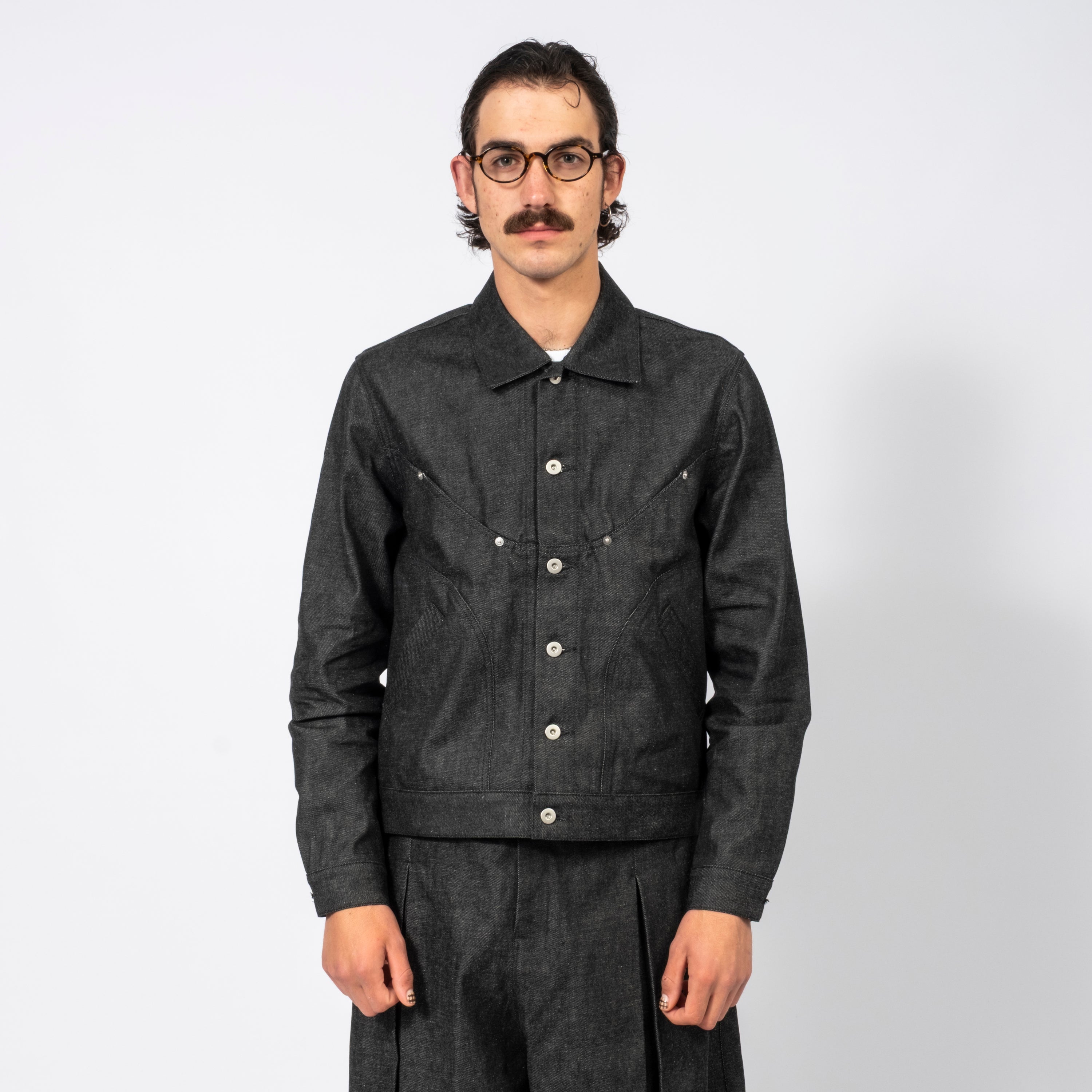 SAGE NATION] DENIM JIJI JACKET _ RAW BLACK