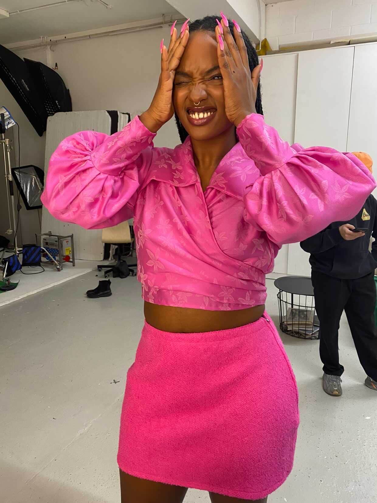 JADE candy pink wool mini skirt – Maisoncleo