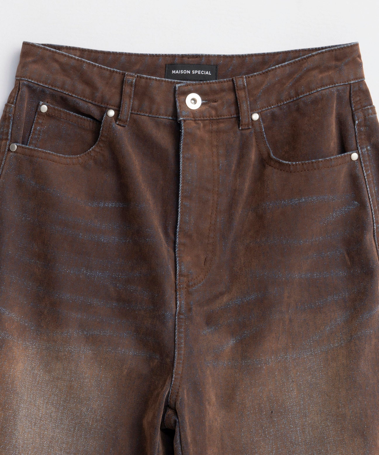 Cover Leg Flocky Denim Pants