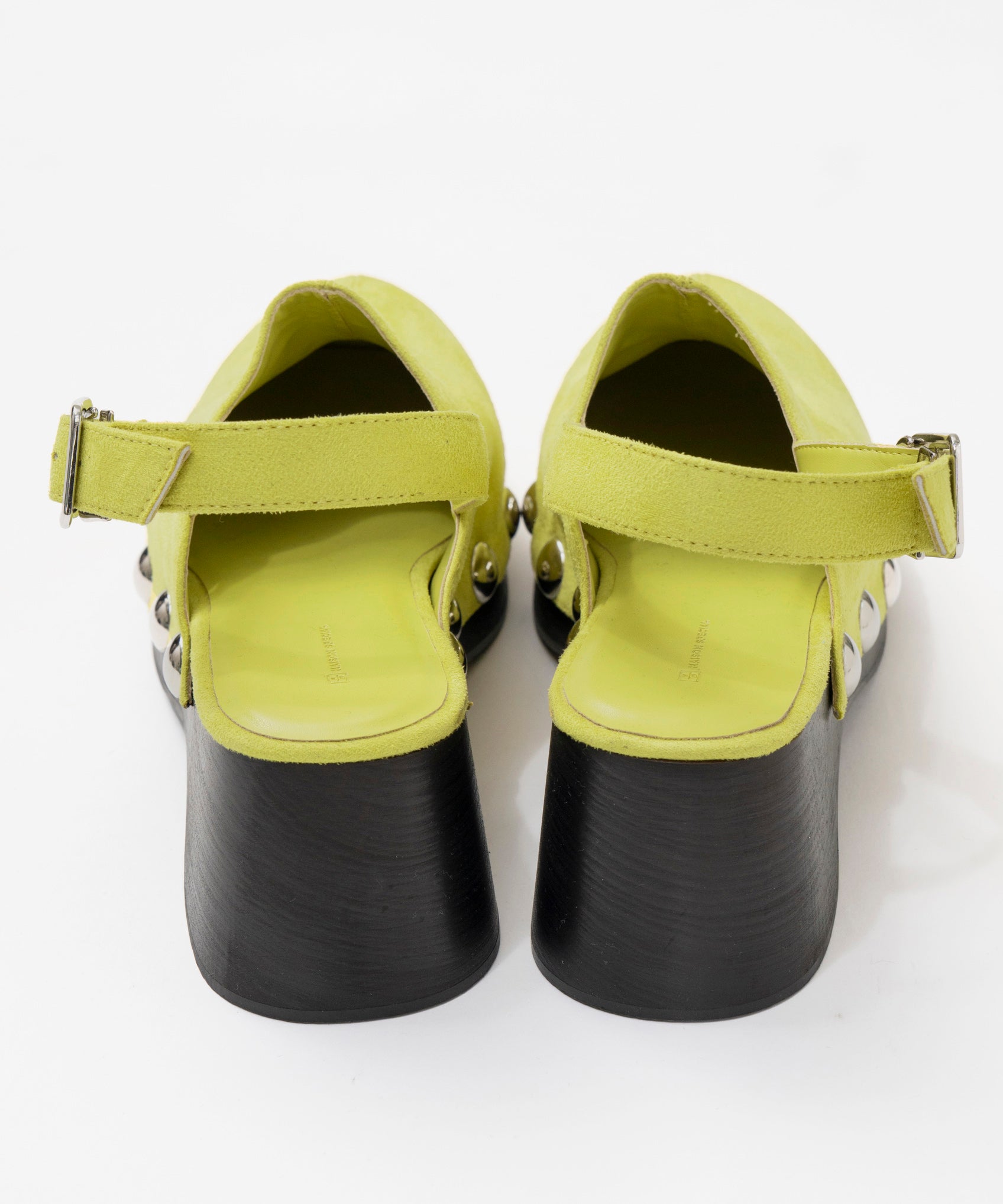 Volume Studded Wood Clogs