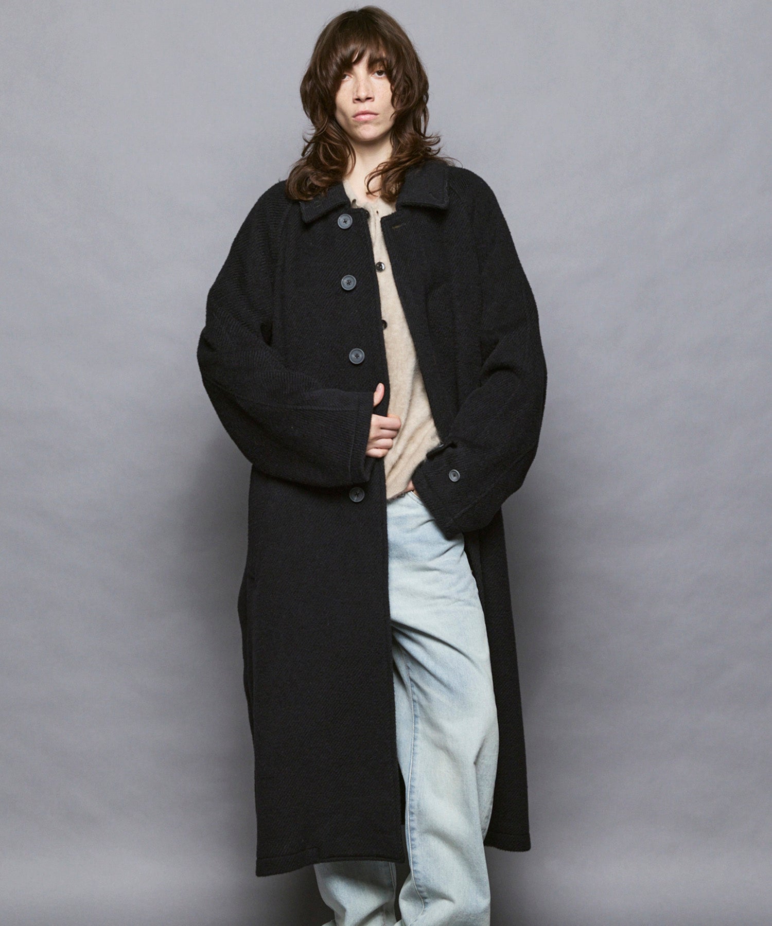 Italian Dead Stock Fabric】Prime-Over Balmachan Coat
