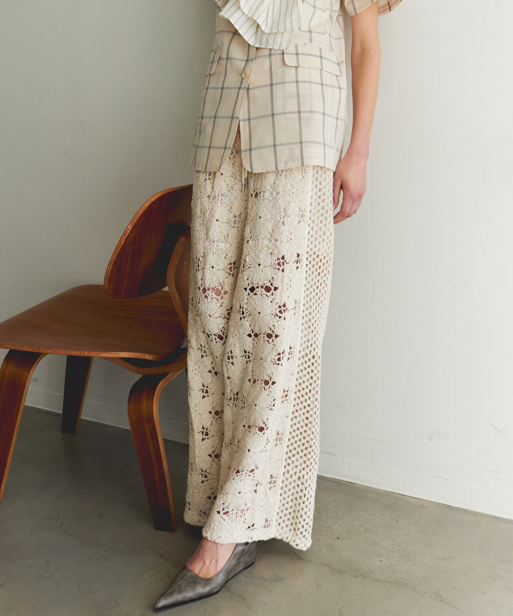 Mixed Lace Easy Pants