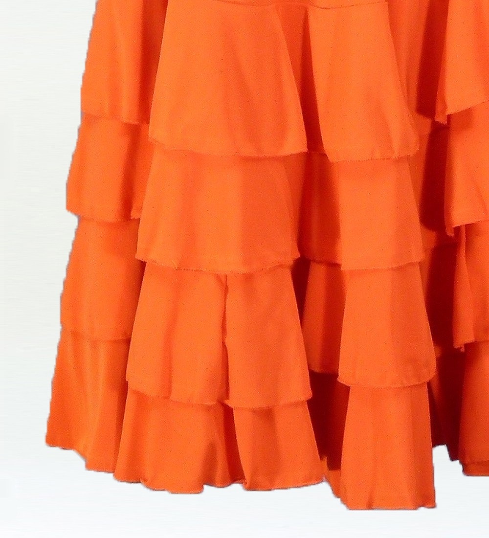 フラメンコ マーメード フリルファルダ スカート オレンジ 2354o