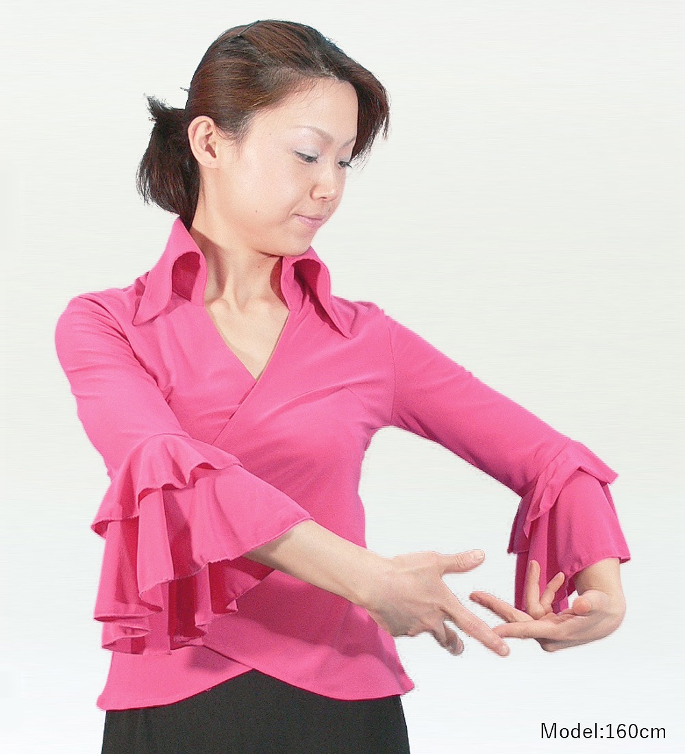 フラメンコ カシュクールブラウス ピンク 2480pi | □フラメンコ総合