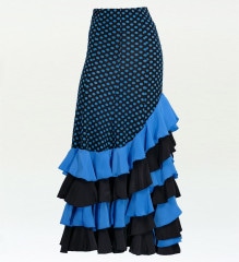 フラメンコ 水玉 フリル マーメイド ファルダ スカート ブラウン