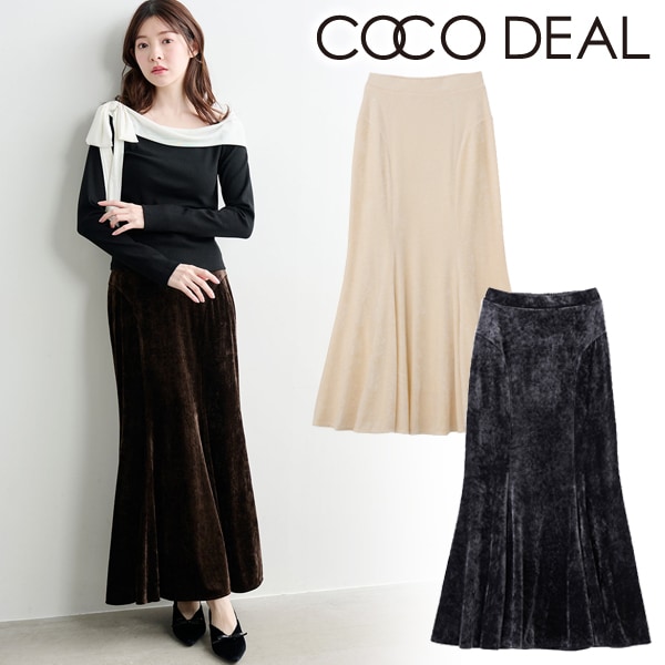SOLD OUT】COCODEAL ココディール ベロアマーメイドスカート 76117542